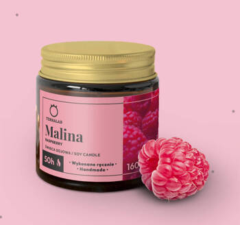 Raspberry 50h soy candle 160g