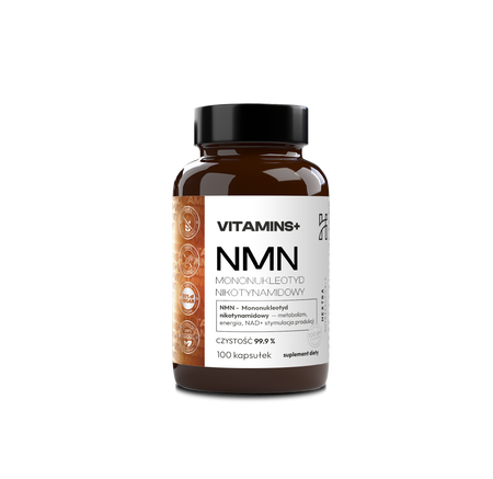 NMN Mononukleotyd nikotynamidowy 100kaps.x450mg metabolizm, energia, stymulacja produkcji NAD+ czystość 99.9%