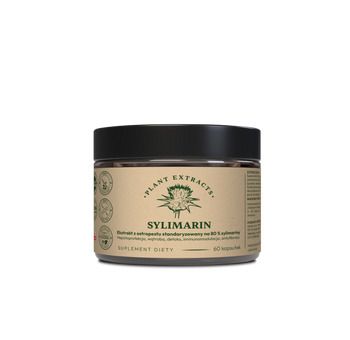 SYLIMARIN 60 kaps.x300mg ekstrakt z ostropestu standaryzowany na 80 % sylimariny – hepatoprotekcja, wątroba, detoks, immunomodulacja, antyfibroza