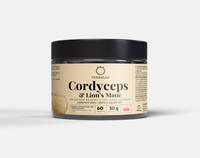 CORDYCEPS & LION'S MANE – Standardized Hericenones and Erinacines, Lion’s Mane Extract 10:1 200 mg and Cordyceps Extract 50:1 320 mg – 60 Capsules