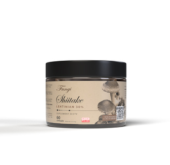 Shiitake – ekstrakt standaryzowany na lentinian ( 30 % ) CERTYFIKAT 60 kaps.