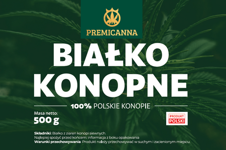 BIAŁKO KONOPNE PROSZEK 500G - BIAŁKO ROŚLINNE