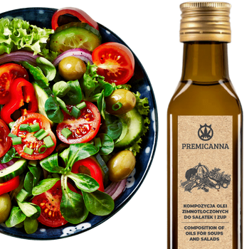 Composition of cold-pressed oils for salads and soups 250ml