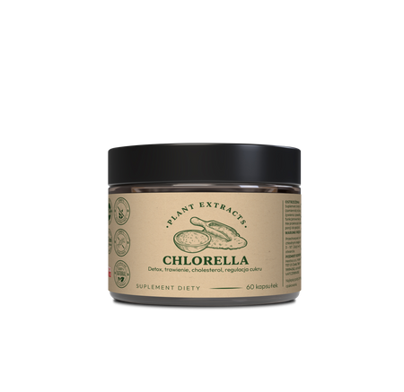 CHLORELLA 60 kaps.x500mg – detox, trawienie, cholesterol, regulacja cukru