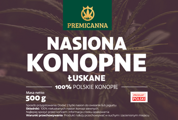 Nasiona konopne ŁUSKANE 500g