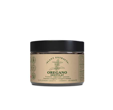 Oregano skoncentrowany destylat 60kaps. trawienie, pasożyty, odporność