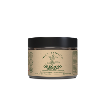 Oregano skoncentrowany destylat 60kaps. trawienie, pasożyty, odporność