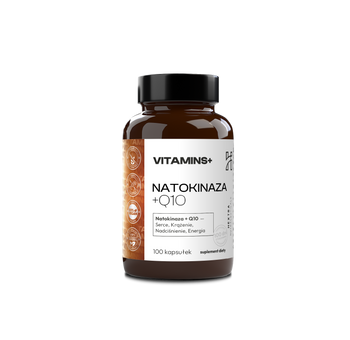 Natokinaza + Q10 500mg x 100kaps. Serce, Krążenie, Nadciśnienie, Energia 5000 FU100