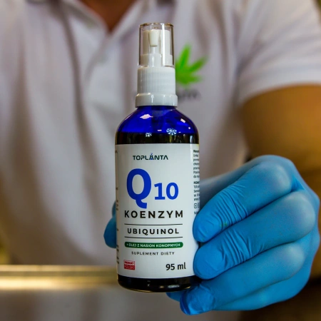 Koenzym Q10 Ubichinol z Olejem z Nasion Konopi - 95 ml z aplikatorem 6000 mg