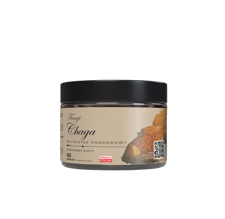 CHAGA - Błyskoporek podkorowy. Standaryzowany na polisacharydy i betaglukany 60 kaps.