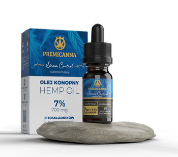 Olejek CBD NA POBUDZENIE 7% Stress Control z Ashwagandhą | 700 mg